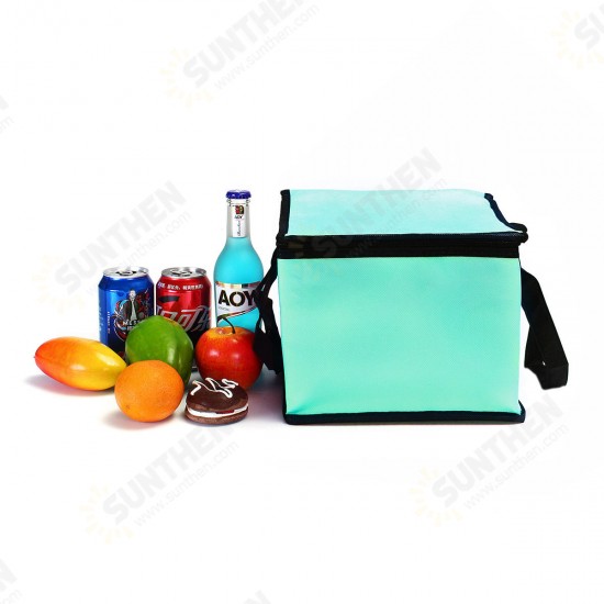 10 Inch Non-woven Fresh Keeping Tote Bag with Zipper Cake Picnic Lunch Bag Reusable Grocery Bag