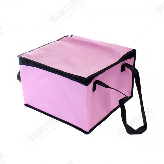 10 Inch Non-woven Fresh Keeping Tote Bag with Zipper Cake Picnic Lunch Bag Reusable Grocery Bag