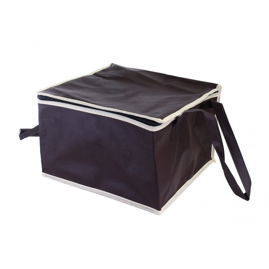 10 Inch Non-woven Fresh Keeping Tote Bag with Zipper Cake Picnic Lunch Bag Reusable Grocery Bag