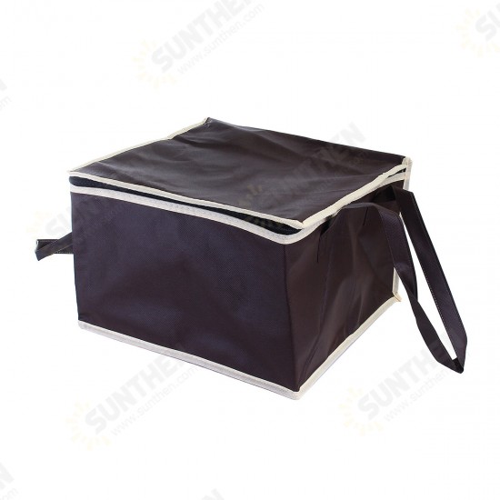 10 Inch Non-woven Fresh Keeping Tote Bag with Zipper Cake Picnic Lunch Bag Reusable Grocery Bag