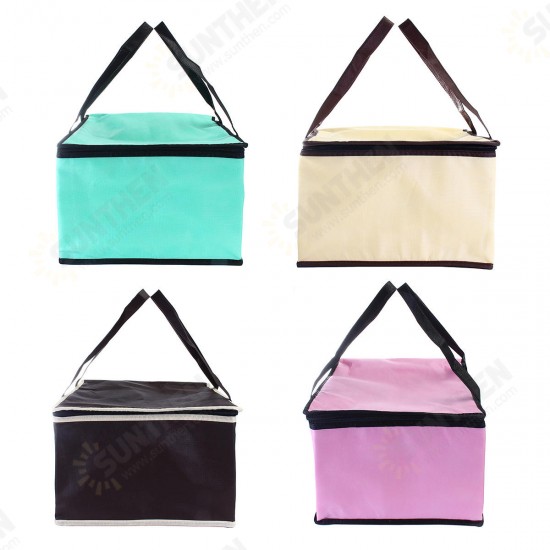 8 Inch Non-woven Fresh keeping Tote Bag with Zipper Cake Picnic Lunch Bag Reusable Grocery Bag