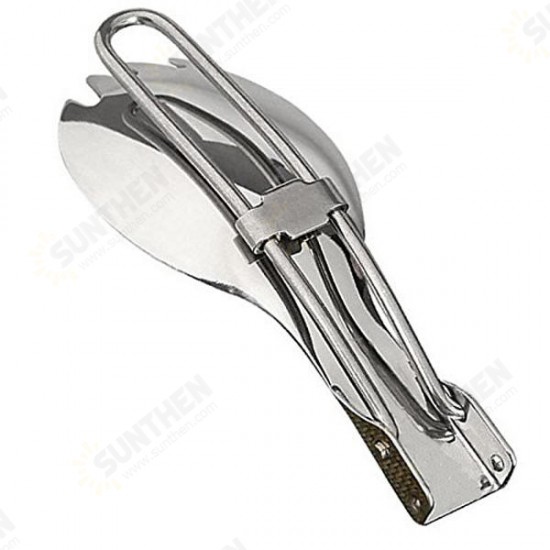 Foldable Stainless Steel Spork Spoon Fork Portable Cookout Picnic Spork Outdoor dinnerware