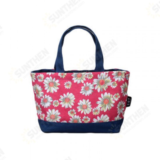 New Portable Canvas Lunch Bag Thermal Insulated Snack Lunch Box Carry Tote Storage Bag Travel Picnic