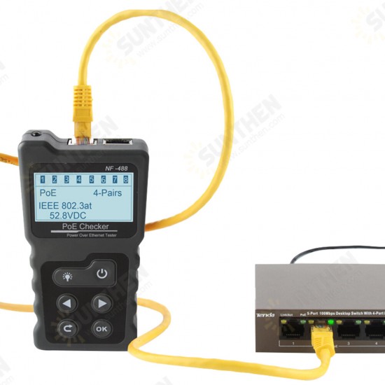 NF-488 Digital Ethernet CAT5 CAT6 LAN Network Cable PoE Switch Tester Detector LCD Display Network Cable Tester Network Tools NF-488 Digital Ethernet CAT5 CAT6 LAN Network Cable PoE Switch Tester Detector LCD Display Network Cable Tester Network Tools