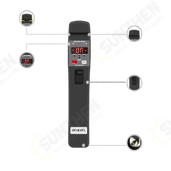 Optic Fiber Identifier Live Fiber Optical Identifier 800nm-1700nm Fiber Cable Visual Fault Locator