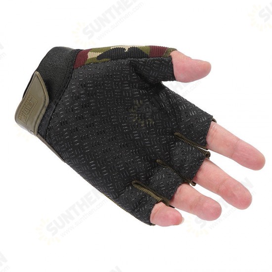 1 Pair Half Finger Gloves Tactical Soft Silicone Anti-skid Glove Hand Protector Cover For Riding Outdoor Hunting Camping Fitness