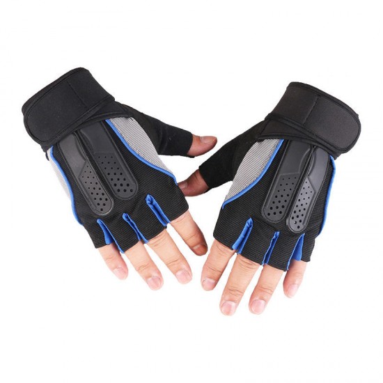1 Pair Tactical Glove Rubber Military Sports Climbing Cycling Fitness Anti-skid Gloves Half Finger Gloves