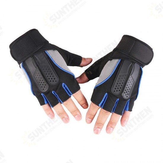 1 Pair Tactical Glove Rubber Military Sports Climbing Cycling Fitness Anti-skid Gloves Half Finger Gloves