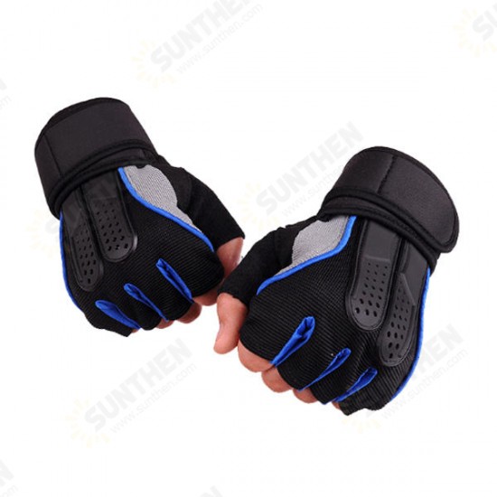 1 Pair Tactical Glove Rubber Military Sports Climbing Cycling Fitness Anti-skid Gloves Half Finger Gloves