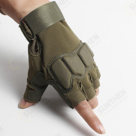 1 Pair Tactical Glove Half Finger Gloves Slip Resistant Gloves For Cycling Camping Hunting