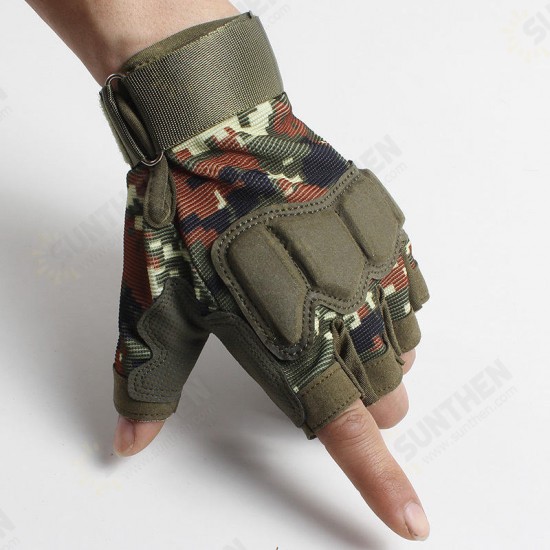 1 Pair Tactical Glove Half Finger Gloves Slip Resistant Gloves For Cycling Camping Hunting