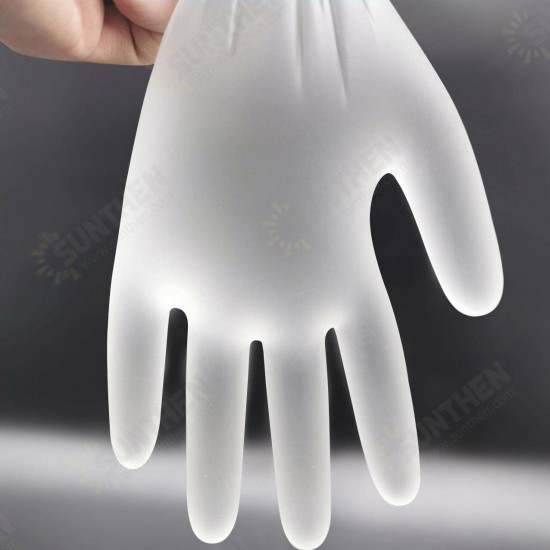 100Pcs Tearproof Antibacterial Safety Disposable Glove Powder-free Top Examination Gloves L Size Stretchy