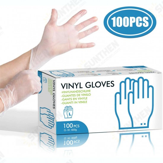 100Pcs Tearproof Antibacterial Safety Disposable Glove Powder-free Top Examination Gloves L Size Stretchy