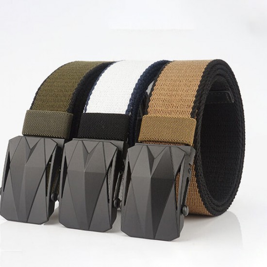 120cm BO03 Punch Free Roller Buckle Canvas Tactical Belt For Outdoor Camping Hunting Waistband