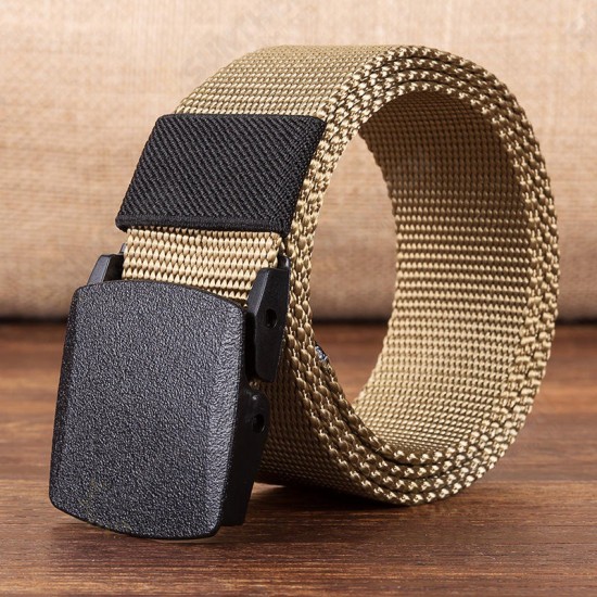 120cm R01 Men Women Canvas Adjustable Quick Release Tactical Belt PE Buckle 3.8cm Width Waistband