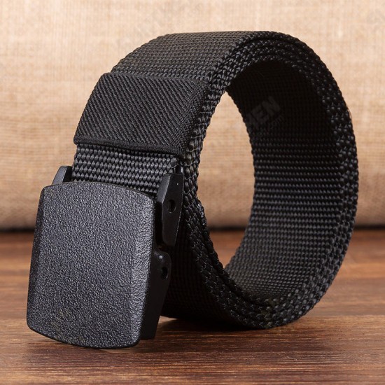 120cm R01 Men Women Canvas Adjustable Quick Release Tactical Belt PE Buckle 3.8cm Width Waistband