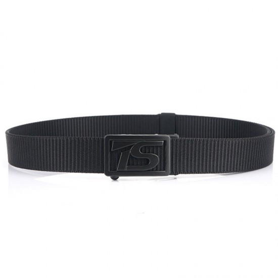 125CM 4CM Width Metal Press Buckle Canvas Belt Men's Tactical Belt,Leisure Breathable Nylon Waist Belt