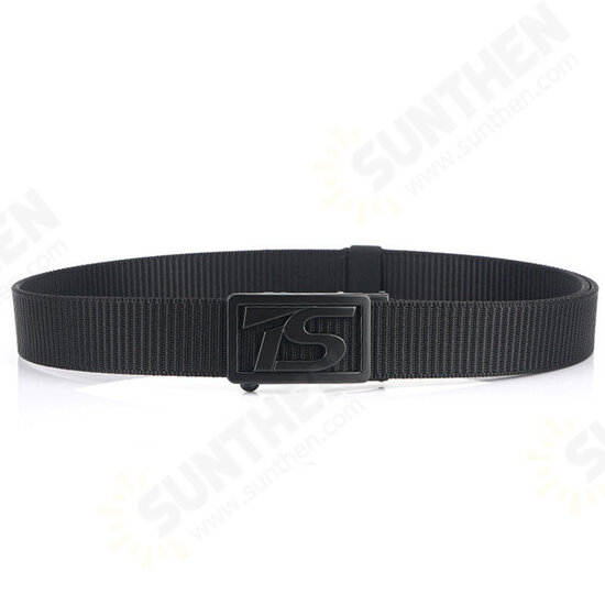 125CM 4CM Width Metal Press Buckle Canvas Belt Men's Tactical Belt,Leisure Breathable Nylon Waist Belt