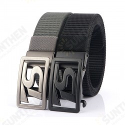125CM 4CM Width Metal Press Buckle Canvas Belt Men's Tactical Belt,Leisure Breathable Nylon Waist Belt 125CM 4CM Width Metal Press Buckle Canvas Belt Men's Tactical Belt,Leisure Breathable Nylon Waist Belt