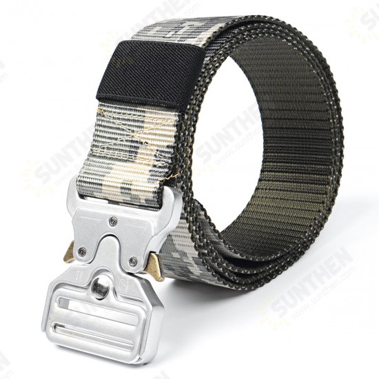 125cm Silver Buckle Canvas Men's Multifunctional Outdoor Tactical Belt