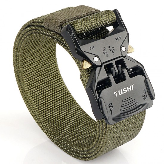 125cm 3.8cm Thicken Nylon Tactical Belt Metal Quick Release Military Army Fan Leisure Camping Pants Canvas Fabric Belt