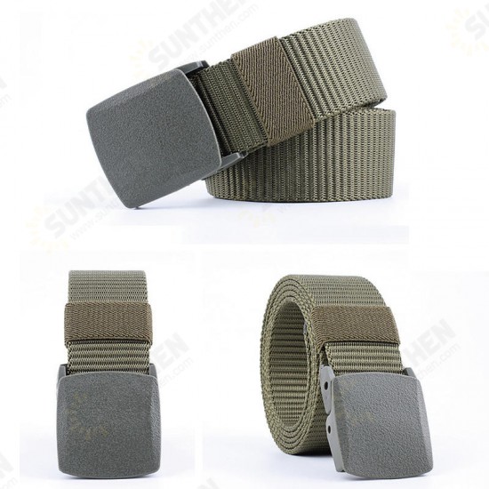 130cm Men Women Nylon Canvas Adjustable Quick Release Tactical Belt No Metal Military 3.8cm Width Anti Allergy Waistband