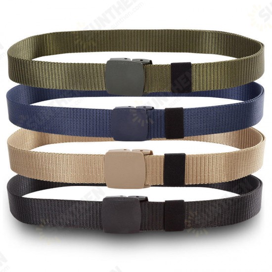 130cm Men Women Nylon Canvas Adjustable Quick Release Tactical Belt No Metal Military 3.8cm Width Anti Allergy Waistband