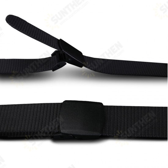 130cm Men Women Nylon Canvas Adjustable Quick Release Tactical Belt No Metal Military 3.8cm Width Anti Allergy Waistband