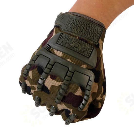 1Pair Tactical Glove Riding Gloves Full Finger Slip Resistant Gloves For Cycling Camping Hunting