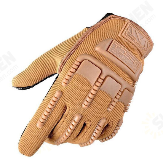 1Pair Tactical Glove Riding Gloves Full Finger Slip Resistant Gloves For Cycling Camping Hunting