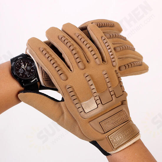 1Pair Tactical Glove Riding Gloves Full Finger Slip Resistant Gloves For Cycling Camping Hunting