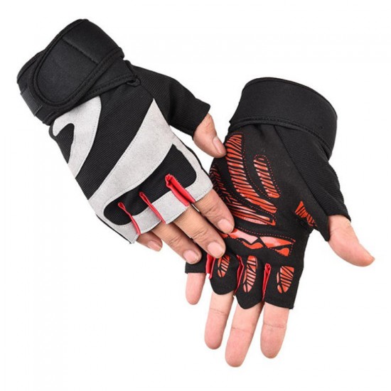 1Pair Tactical Glove Cycling Half Finger Unisex Gloves Silicone Anti-slip Breathable Fitness Gloves