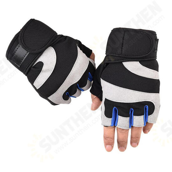 1Pair Tactical Glove Cycling Half Finger Unisex Gloves Silicone Anti-slip Breathable Fitness Gloves