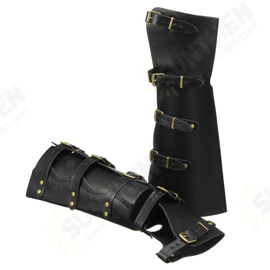 1Pair Leather Arm Support Outdoor Hunting Tactical Hand Bracers