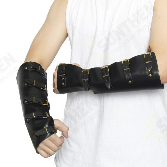 1Pair Leather Arm Support Outdoor Hunting Tactical Hand Bracers