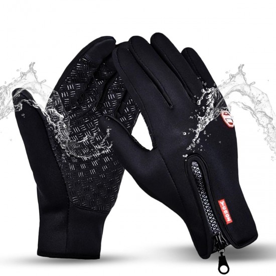 1Pair Touch Screen Tactical Glove Winter Sport Skiing Gloves Zipper Thermal Warm Gloves