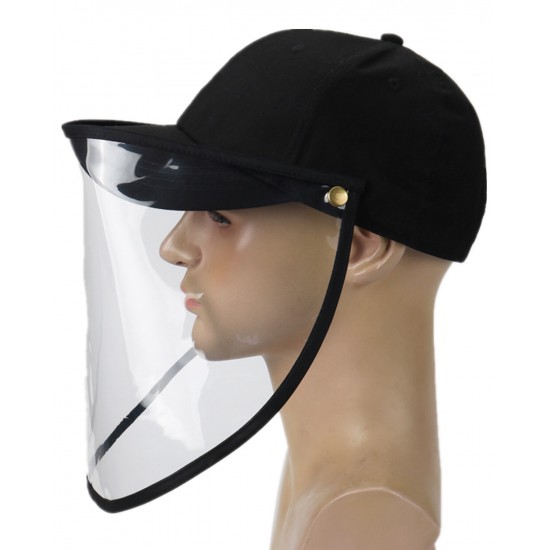 2 In1 Detachable Double Sides Full Face Shield with Hat Anti-Fog Saliva Dustproof Protective Cover Baseball Hat Fishing Bucket Hat