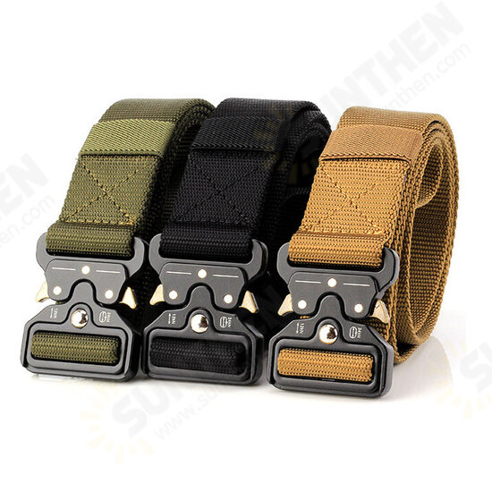 3.8CM 125CM Leisure Men Women Camouflage Tactical Belt Military Long Belt With Aluminium Buckle Camping Pants Strip