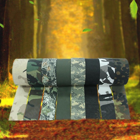 5cm*5m EONBON Outdoor Camping Guise Camouflage Strong Masking Tape For Flashlight Paiting Bike Car Wall Tree Painting Decoration Handle Belt