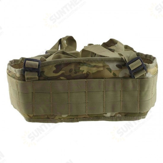 600D Oxford Cloth Tactical Duty Belt Soft Padded Belt with Suspender Webbing Camping Hunting Fishing