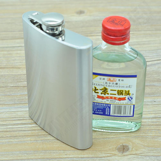 8oz(225ml) Stainless Steel Hip Flask Alcohol Pot Bottle Portable Copper Cover Gift For Man