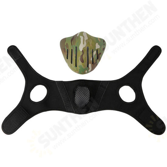 MK036 TPU Tactical Mask Outdoor Hunting Cycling Sports Masks With Head Cover-Camouflage