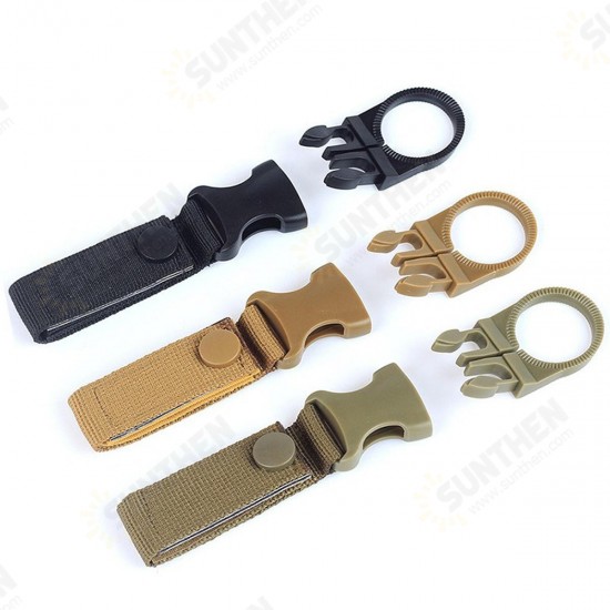 R1 Gear Clip Nylon Camouflage Outdoor Camping Mountaineering Buckle Water Bottle Carrier Holder Keychain Tactical Belt