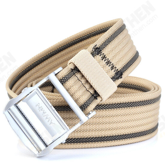 S02 125cm Silver Buckle Men Women Camouflage Military Tactical Belt Pants Canvas Fabric Belt