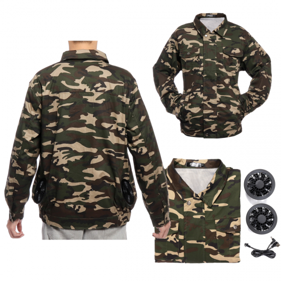 Air Conditioning Wind Jacket Cool Conditioned Fan Work Staff Camouflage USB Line Summer Heatstroke Cooling Fan Service Agriculture Busy Workwear