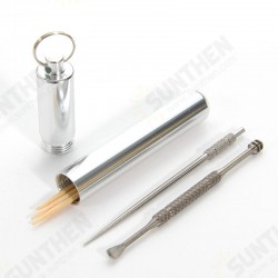 Aluminum Alloy Toothpick Case Fruit Check Box Sealed Waterproof Bin Mini Pill Bottle Metal Pill Box Aluminum Alloy Toothpick Case Fruit Check Box Sealed Waterproof Bin Mini Pill Bottle Metal Pill Box