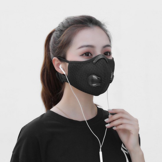 4-Filters Breathable Dustproof Face Mask With Valves Anit-fog Bicycle Respirator Outdoor Sports Protective Mask