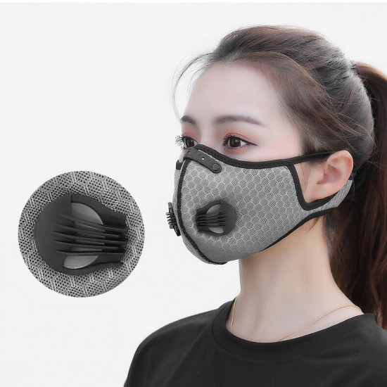 4-Filters Breathable Dustproof Face Mask With Valves Anit-fog Bicycle Respirator Outdoor Sports Protective Mask