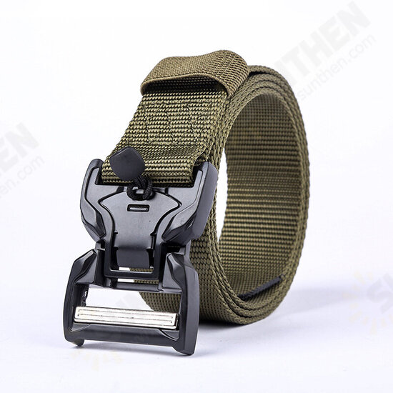 Casual Nylon Tactical Belt Adjustable Plastic Magnetic Buckle Wear-resistant Outdoor Canvas Casual Belt for Men