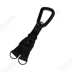 D Shape Tactical Buckle Climbing Buckle Carabiner Multifunctional Woven Key Chain Backpack Accessories